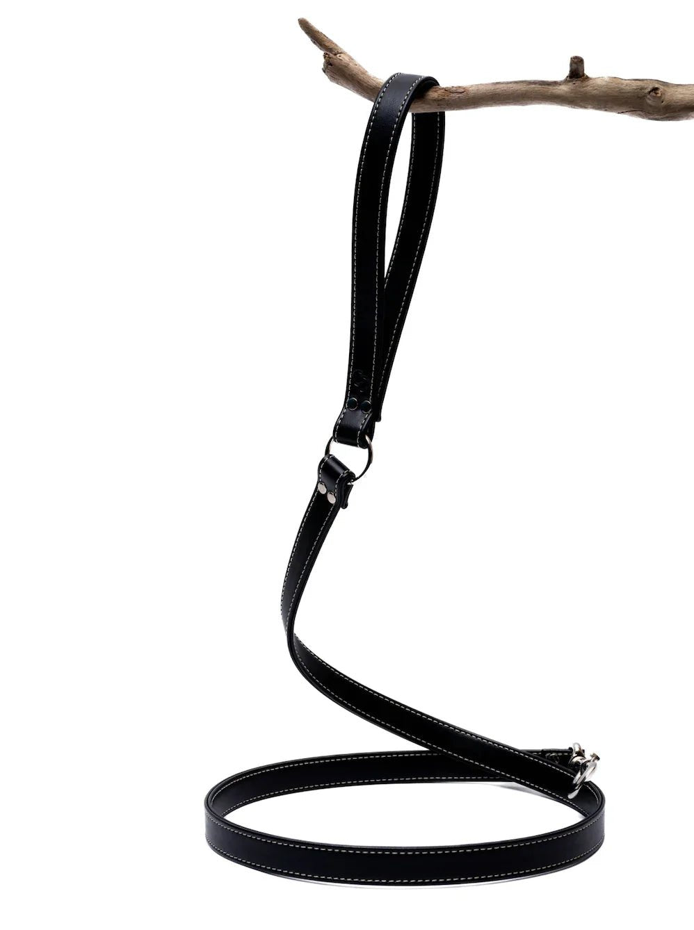 Black apple leather lead - The Happy Pet Store