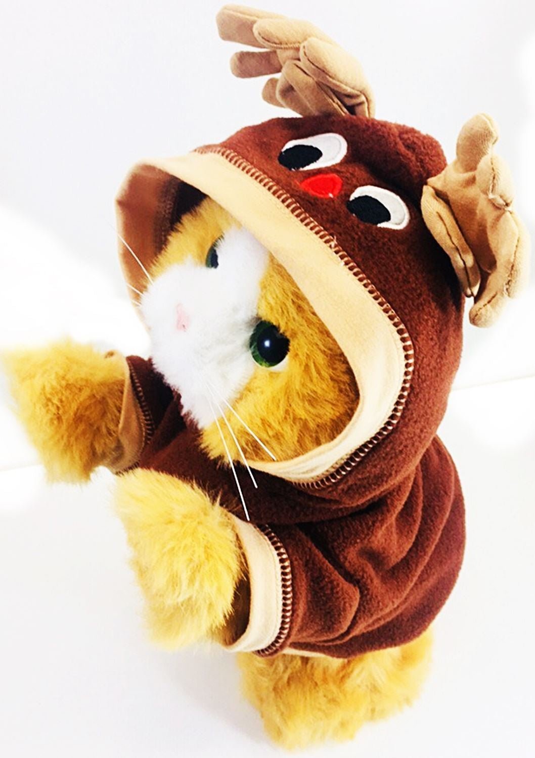 Christmas Pet Reindeer Outfit Xmas Dog Cat Coat Puppy Costume Hoodie Cloth 30Cm - The Happy Pet Store