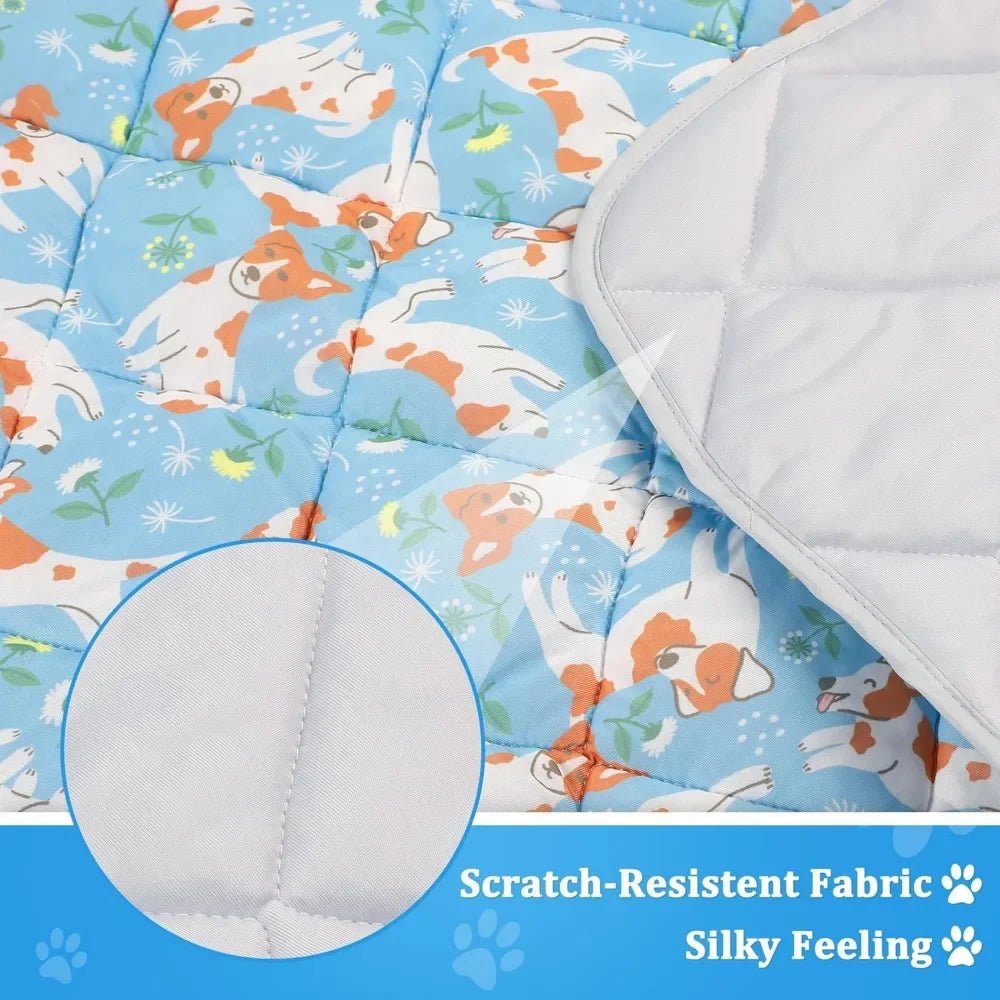 Dog Cooling Mat, Cooling Blanket for Dogs Bed Cover, Ice Silk Cool Pad for Dogs Furniture Protector, Premium Soft Washable Pet B - The Happy Pet Store