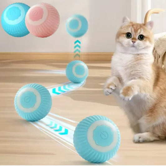 Electric Cat Ball Toys Automatic Rolling Smart Cat Toys Interactive for Cats Training Self - moving Kitten Toys for Indoor Playing - The Happy Pet Store