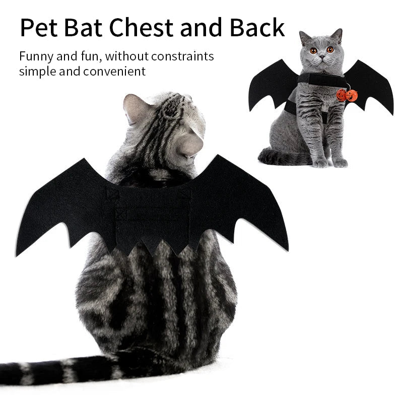 Fashion Cat Clothes Bat Wings Funny Dog Costume Artificial Wing Pet Cosplay Prop Halloween Christmas Cat Costume Pet Products - The Happy Pet Store