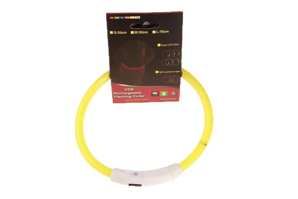 Led Dog COLLAR USB Rechargeable Glowing Collar Night Visibility Reflective Waterproof Adjustable Strap For Dogs Small Medium Lar - The Happy Pet Store