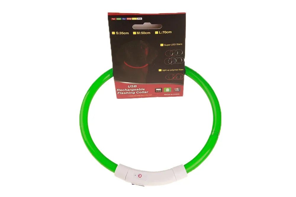 Led Dog COLLAR USB Rechargeable Glowing Collar Night Visibility Reflective Waterproof Adjustable Strap For Dogs Small Medium Lar - The Happy Pet Store