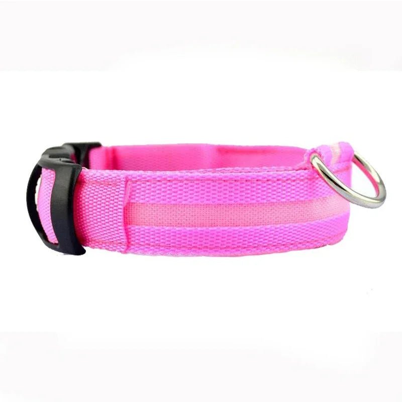 Leopard LED Dog Collar Luminous Adjustable Glowing Collar For Dogs Pet Night Safety Nylon Collar Luminous LED Bright Dog Collar - The Happy Pet Store