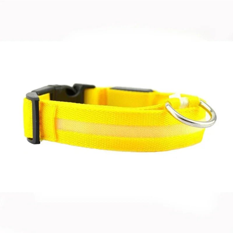 Leopard LED Dog Collar Luminous Adjustable Glowing Collar For Dogs Pet Night Safety Nylon Collar Luminous LED Bright Dog Collar - The Happy Pet Store