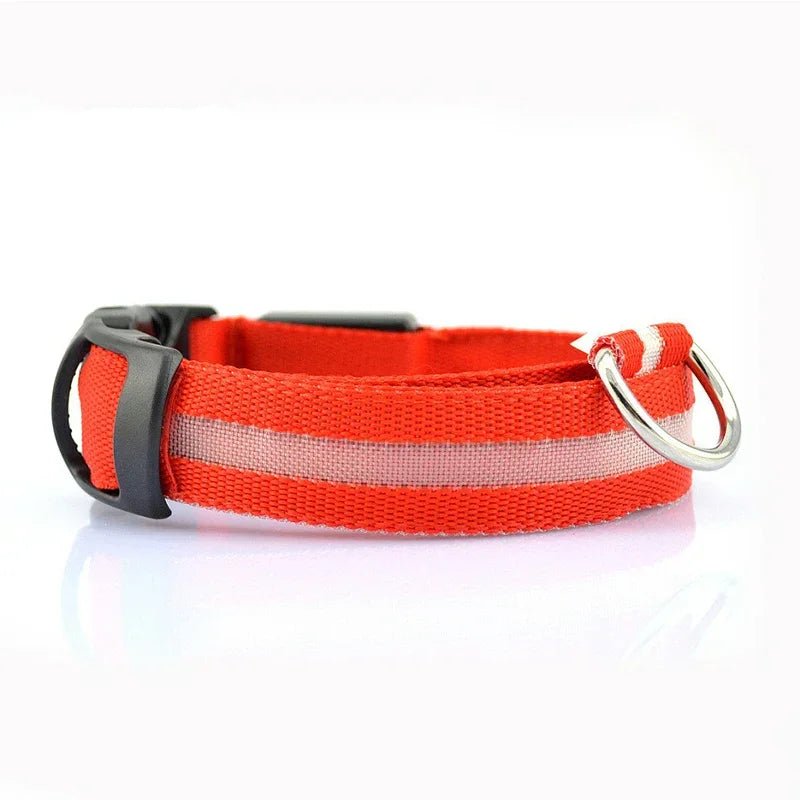 Leopard LED Dog Collar Luminous Adjustable Glowing Collar For Dogs Pet Night Safety Nylon Collar Luminous LED Bright Dog Collar - The Happy Pet Store
