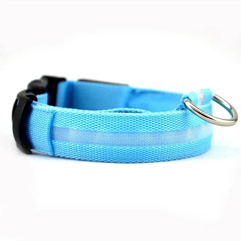Leopard LED Dog Collar Luminous Adjustable Glowing Collar For Dogs Pet Night Safety Nylon Collar Luminous LED Bright Dog Collar - The Happy Pet Store