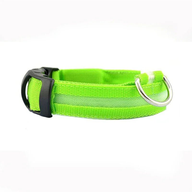 Leopard LED Dog Collar Luminous Adjustable Glowing Collar For Dogs Pet Night Safety Nylon Collar Luminous LED Bright Dog Collar - The Happy Pet Store
