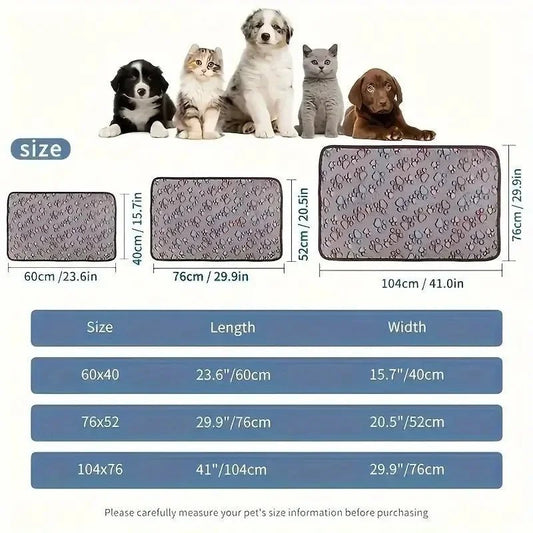 Pet Blanket Flannel Cute Dog Paw Print Pattern Warm and Comfortable Soft Cozy Blanket Mat for Dogs Cats Puppies Kittens Home Use - The Happy Pet Store