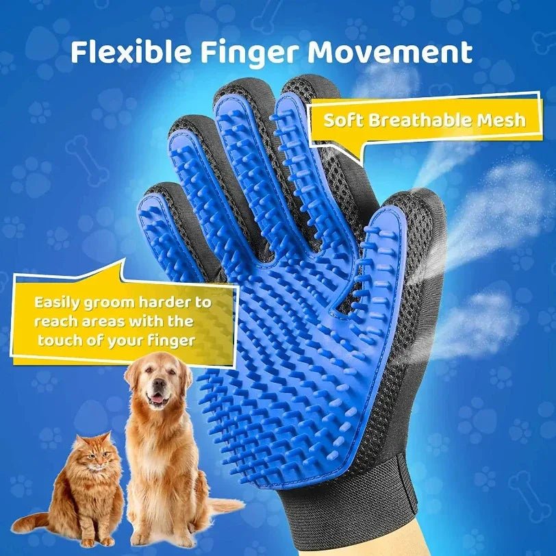 Pet Grooming Glove Gentle Efficient Pet Hair Remover Mitt Cat Accessories Pet Glove for Dogs Cats Pet Products Cat Supplies - The Happy Pet Store