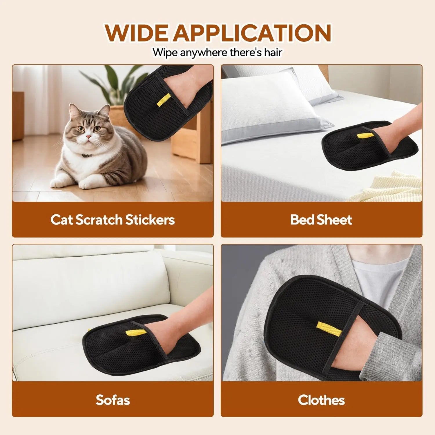 Pet Hair Removal Tool Reusable Static Removal Gloves, Double - Sided Grooming Gloves for Pets, Removes Pet Fur Hair for Carpets - The Happy Pet Store