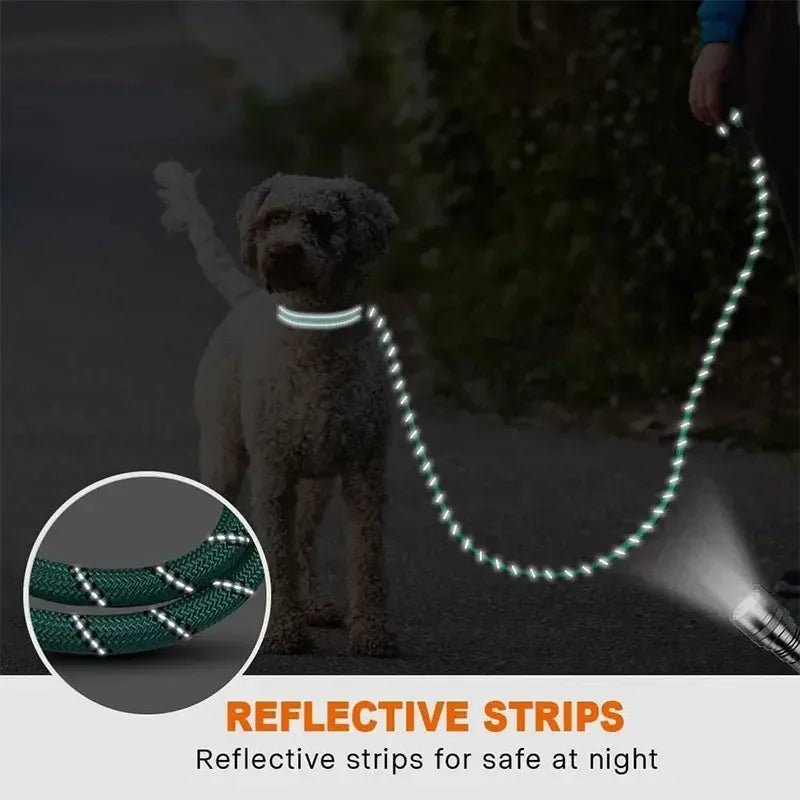 Reflective Dog Leash Traction Rope for Strong Big Small Medium Dog Safety Comfortable Durable Padded Handle Pet Accessories - The Happy Pet Store