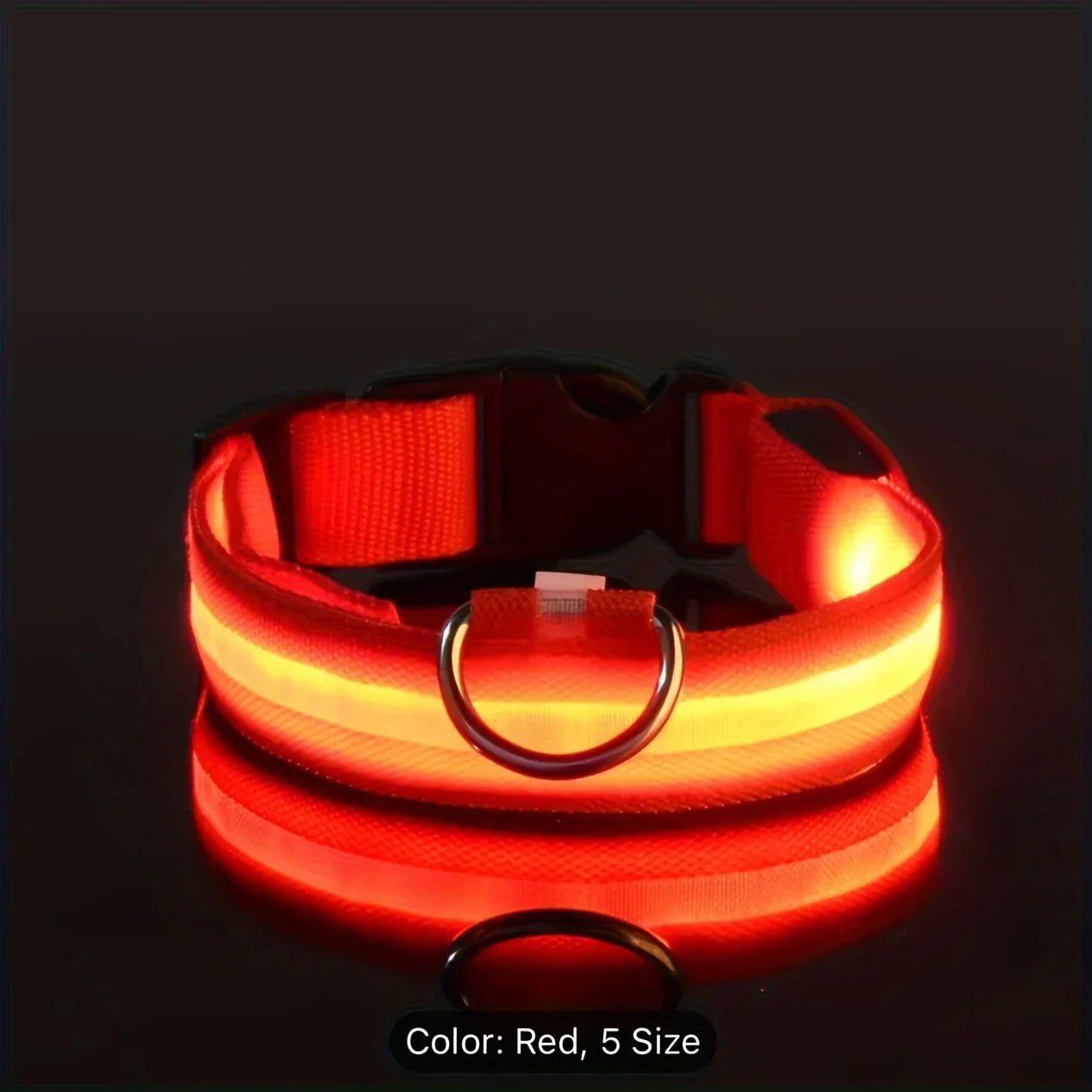 Reflective LED Dog Collar for Night Safety - Durable, Geometric Patterned, Battery - Powered, Ideal for Small/Medium Breeds - The Happy Pet Store