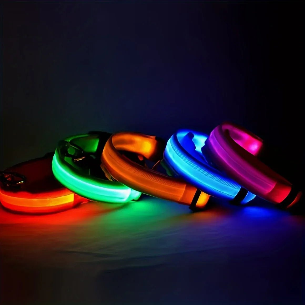 Reflective LED Dog Collar for Night Safety - Durable, Geometric Patterned, Battery - Powered, Ideal for Small/Medium Breeds - The Happy Pet Store