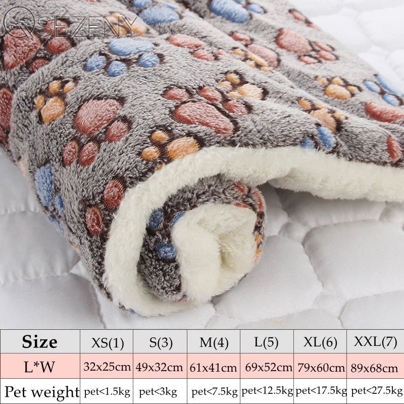 Soft Flannel Thickened Pet Soft Fleece Pad Pet Blanket Bed Mat for Puppy Dog Cat Sofa Cushion Home Rug Keep Warm Sleeping Cover - The Happy Pet Store