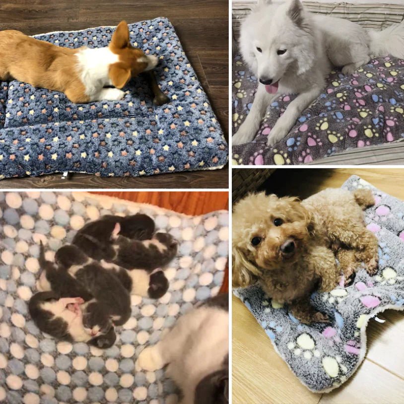 Soft Flannel Thickened Pet Soft Fleece Pad Pet Blanket Bed Mat for Puppy Dog Cat Sofa Cushion Home Rug Keep Warm Sleeping Cover - The Happy Pet Store