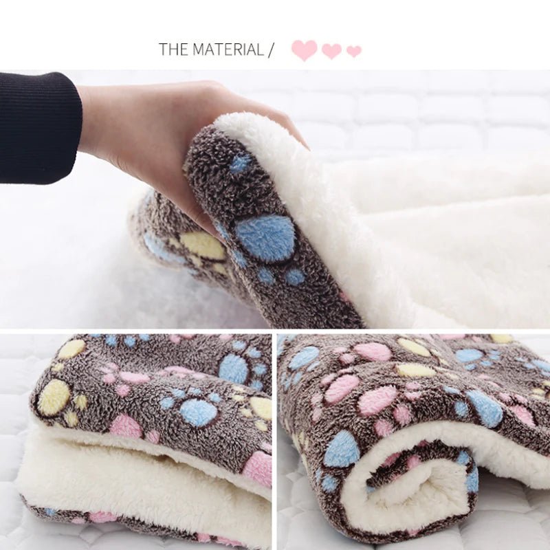 Soft Flannel Thickened Pet Soft Fleece Pad Pet Blanket Bed Mat for Puppy Dog Cat Sofa Cushion Home Rug Keep Warm Sleeping Cover - The Happy Pet Store