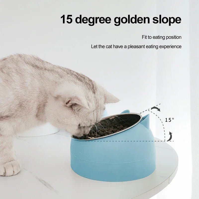Stainless Steel Cat Feeder Bowl - Blue | The Happy Pet Store - The Happy Pet Store