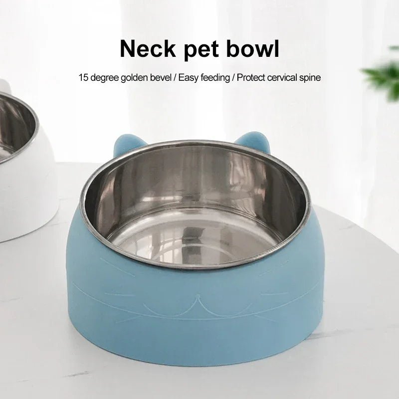Stainless Steel Cat Feeder Bowl - Blue | The Happy Pet Store - The Happy Pet Store