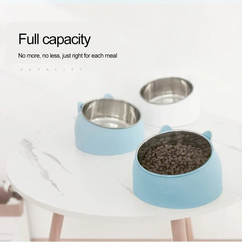 Stainless Steel Cat Feeder Bowl - Blue | The Happy Pet Store - The Happy Pet Store