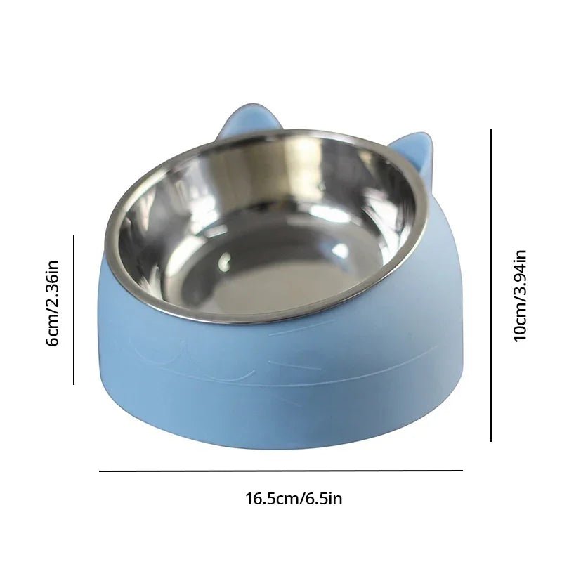 Stainless Steel Cat Feeder Bowl - Blue | The Happy Pet Store - The Happy Pet Store