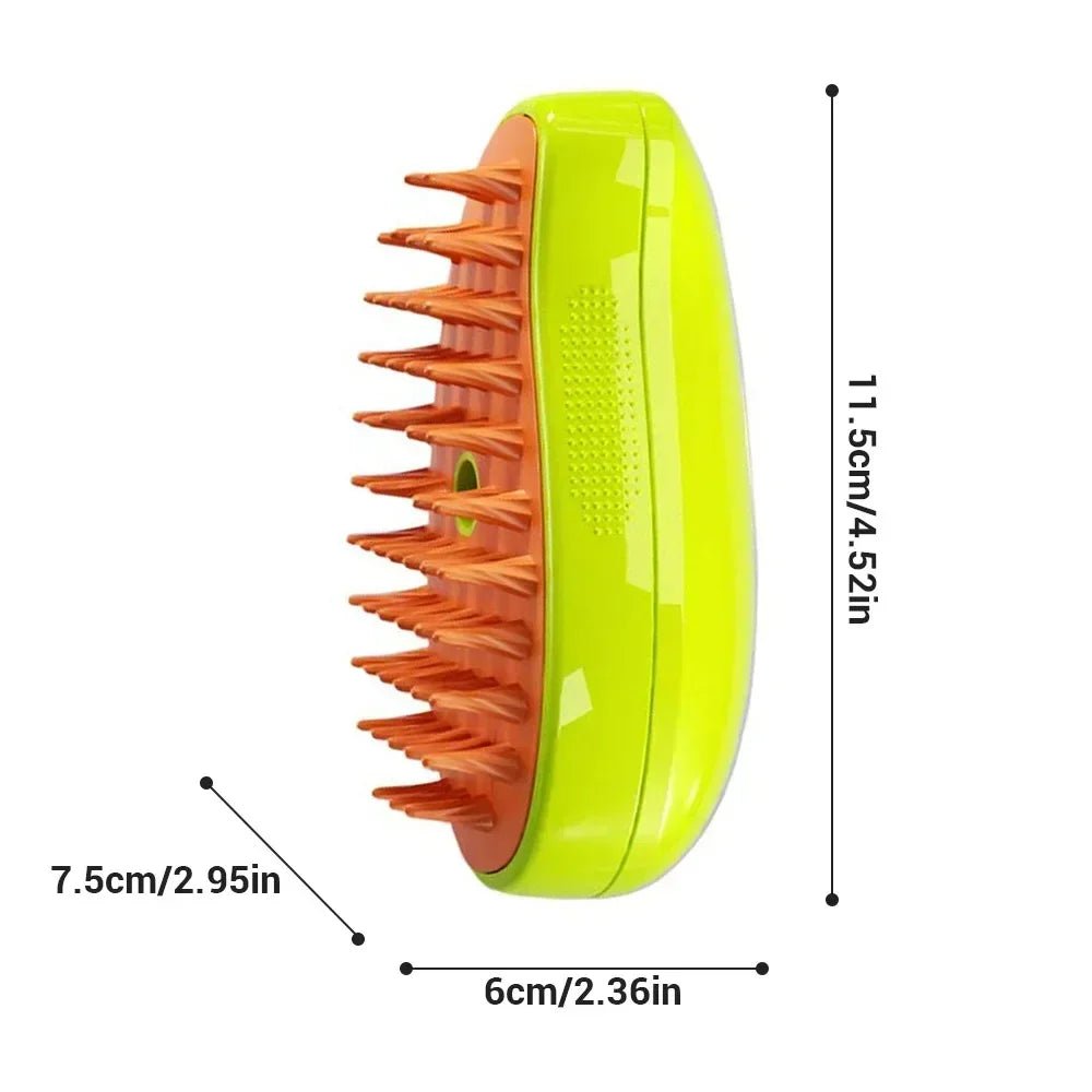 Steamy Dog Brush Electric Spray Cat Hair Brush 3 In1 Dog Steamer Brush for Massage Pet Grooming Removing Tangled and Loose Hair - The Happy Pet Store