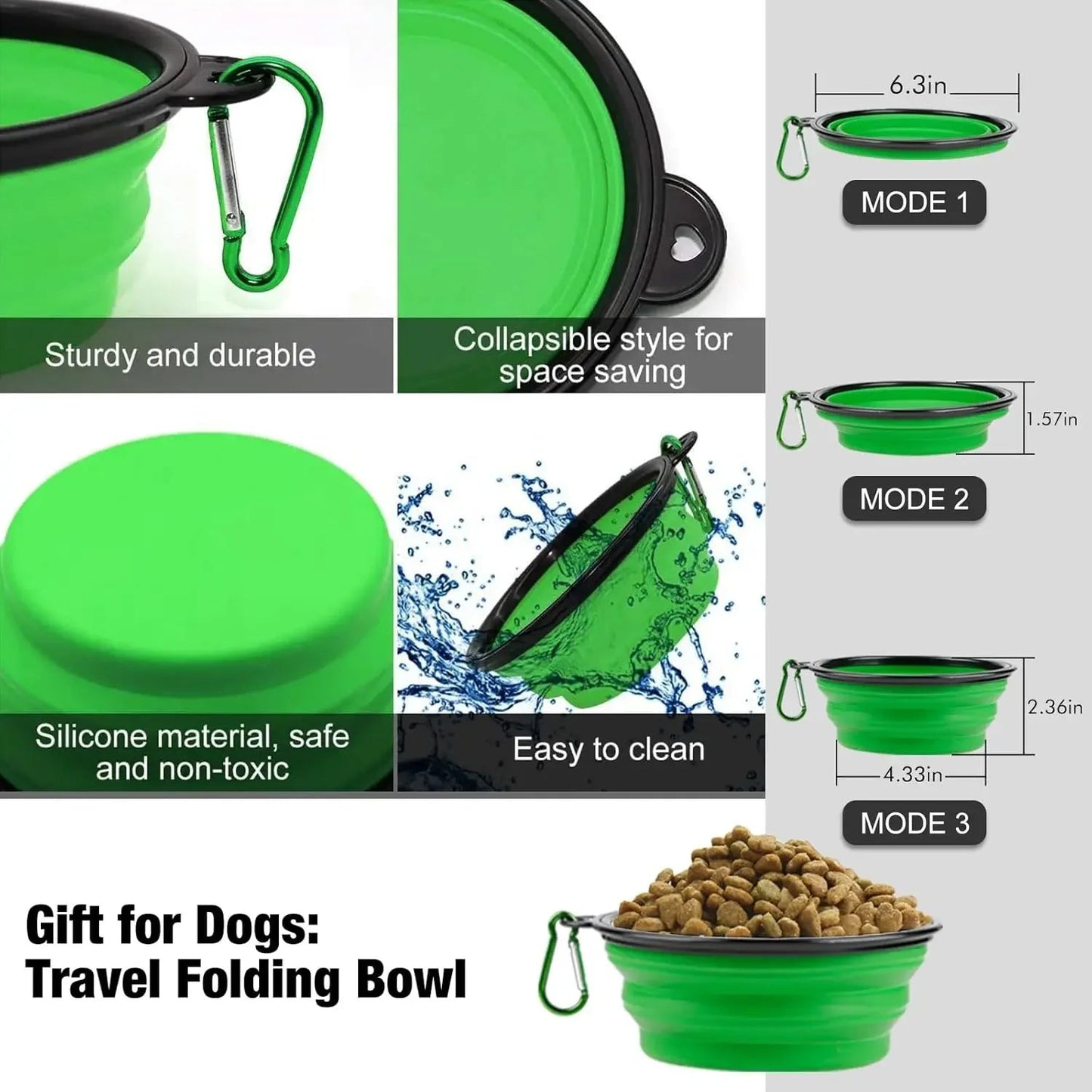 TPR Foldable Dog Bowl | Collapsible Pet Food Water Dish | Flexible, BPA - Free & Portable for Travel - The Happy Pet Store