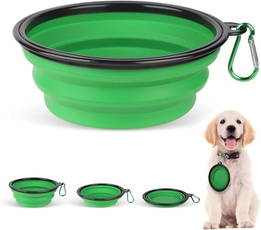 TPR Foldable Dog Bowl | Collapsible Pet Food Water Dish | Flexible, BPA - Free & Portable for Travel - The Happy Pet Store