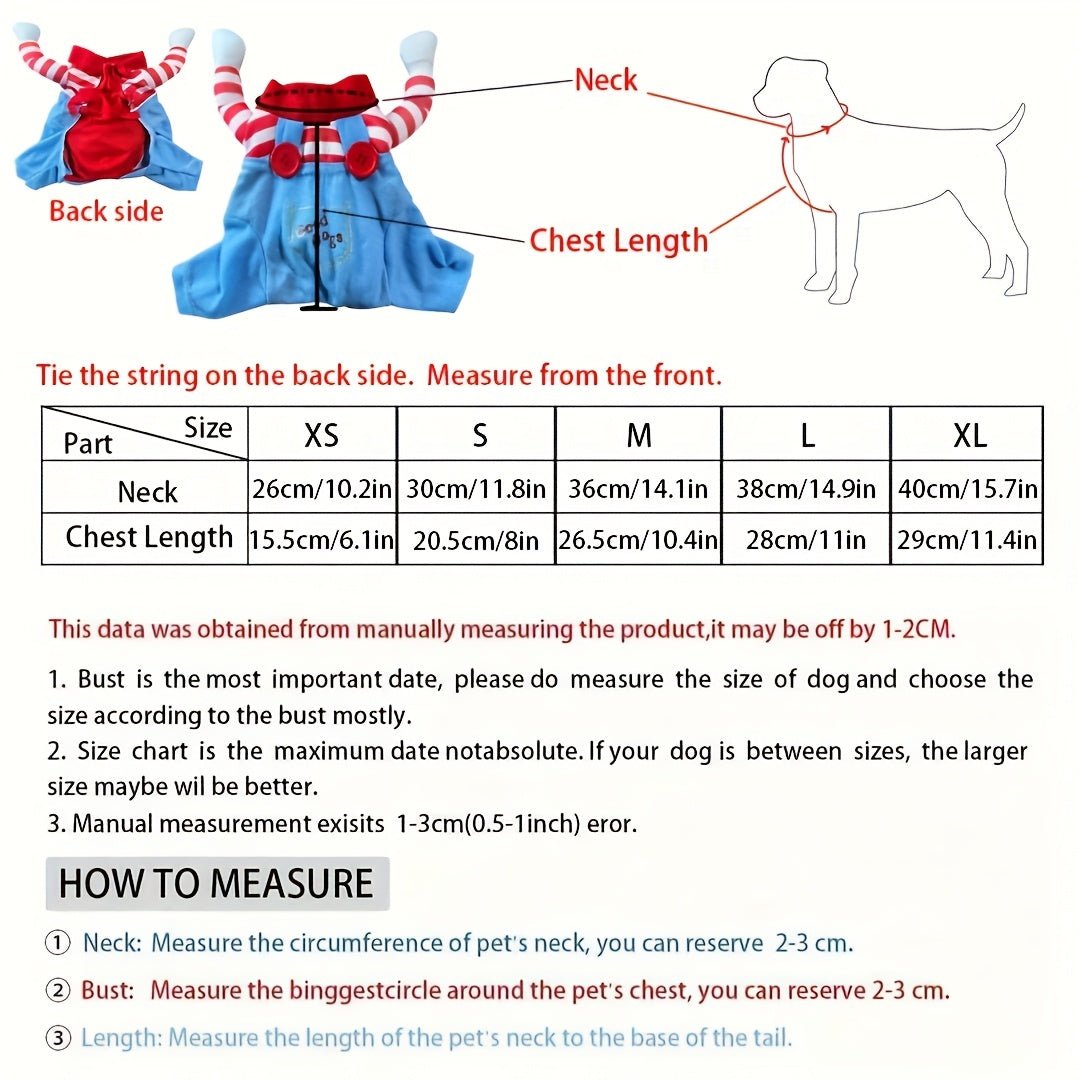 Unisex Funny Pet Costume with Knife Prop - Winter Warm Polyester Outfit for Medium Dogs & Cats, Adjustable Straps for Halloween & Themed Parties, "Good Dogs" Design, Pet Costume Party | Quirky Pet Outfit | Durable Pet Outfit - The Happy Pet Store