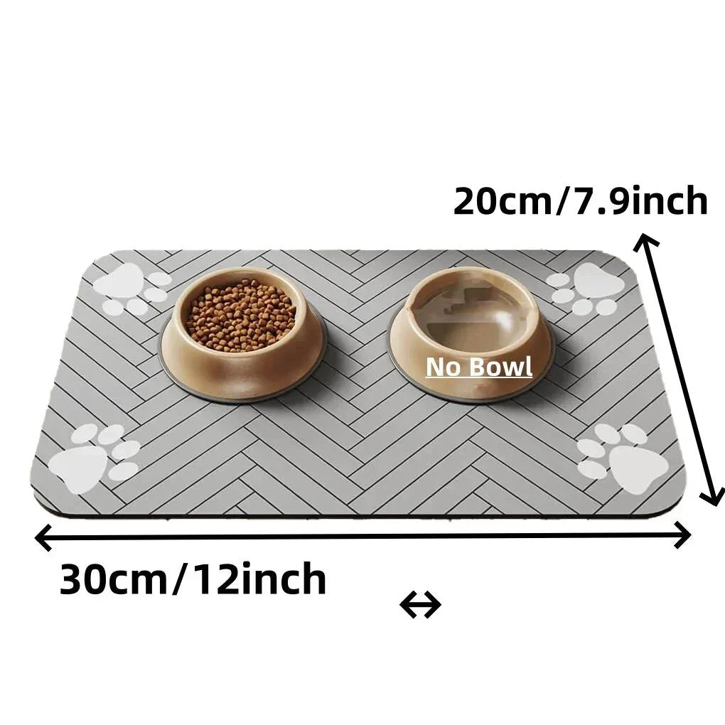 Waterproof Placemat for Dog & Cat Food & Water Bowls, Quick - Dry Rubber Backing - The Happy Pet Store