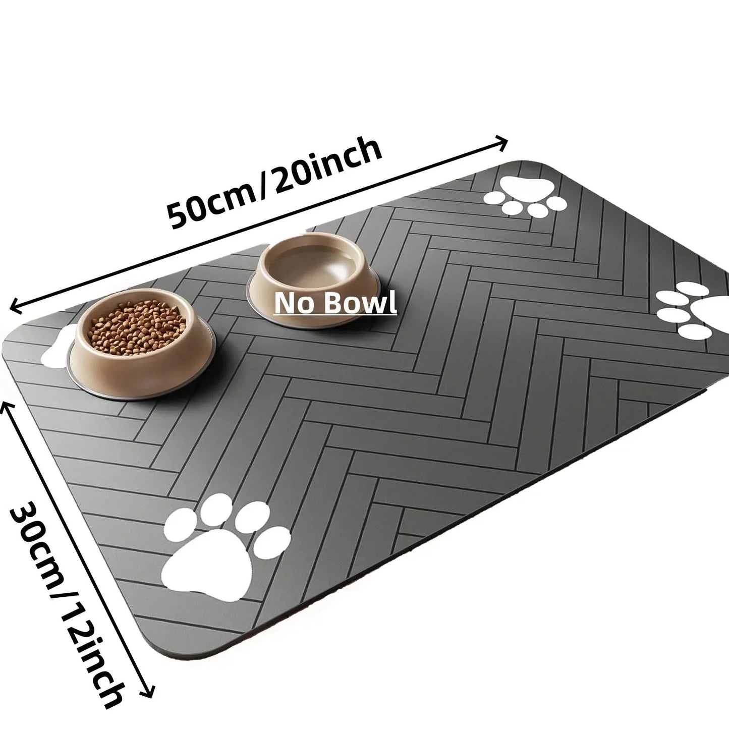 Waterproof Placemat for Dog & Cat Food & Water Bowls, Quick - Dry Rubber Backing - The Happy Pet Store