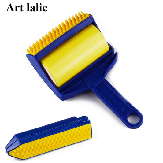 2Pcs/ Set Reusable Sticky Tool Picker Cleaner Lint Roller Pet Hair Remover Brush Clothing Carpet Furniture - The Happy Pet Store