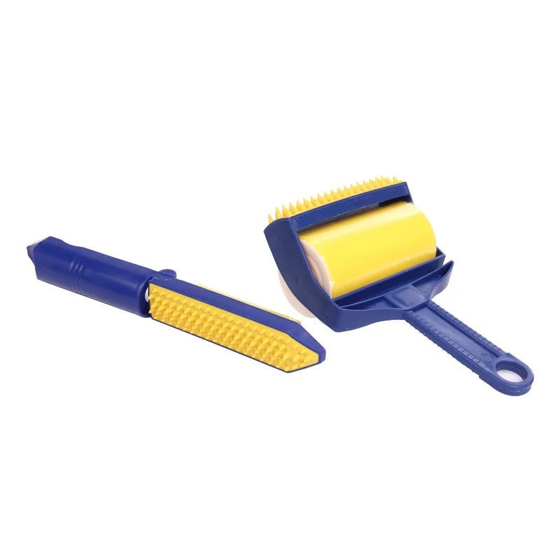 2Pcs/ Set Reusable Sticky Tool Picker Cleaner Lint Roller Pet Hair Remover Brush Clothing Carpet Furniture - The Happy Pet Store