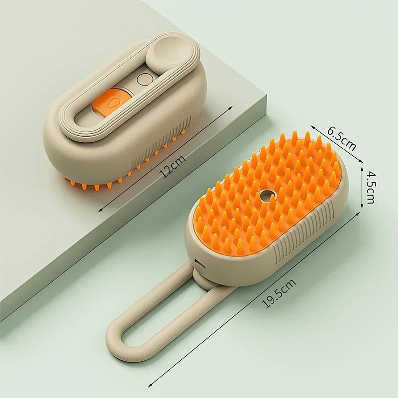 3 in 1 Pet Electric Steam Brush Cat and Dog Cleaning Spray Massage Grooming Comb Retractable Handle Pet Hair Removal BeautyBrush - The Happy Pet Store