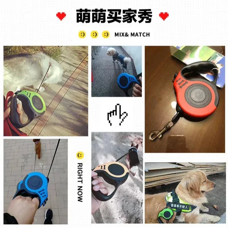 3m 5m Dog Leash Strong Nylon Puppy Lead For Small Medium Large Dogs Cats Automatic Retractable Durable Yorkshire Pet Supplies - The Happy Pet Store