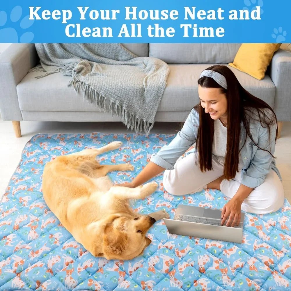 Dog Cooling Mat, Cooling Blanket for Dogs Bed Cover, Ice Silk Cool Pad for Dogs Furniture Protector, Premium Soft Washable Pet B - The Happy Pet Store
