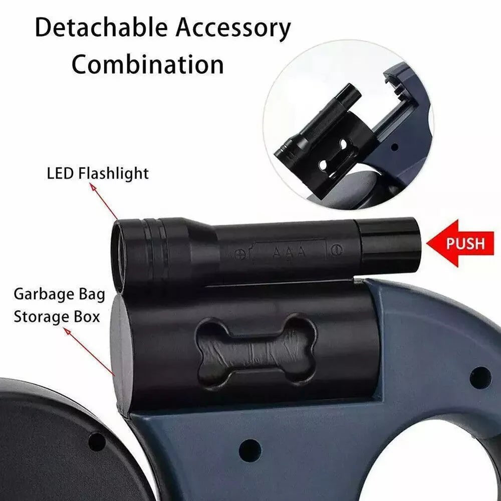 Dual Pet Leash Retractable Reflective Lead 360 Swivel Double Dog Walking Leash - The Happy Pet Store