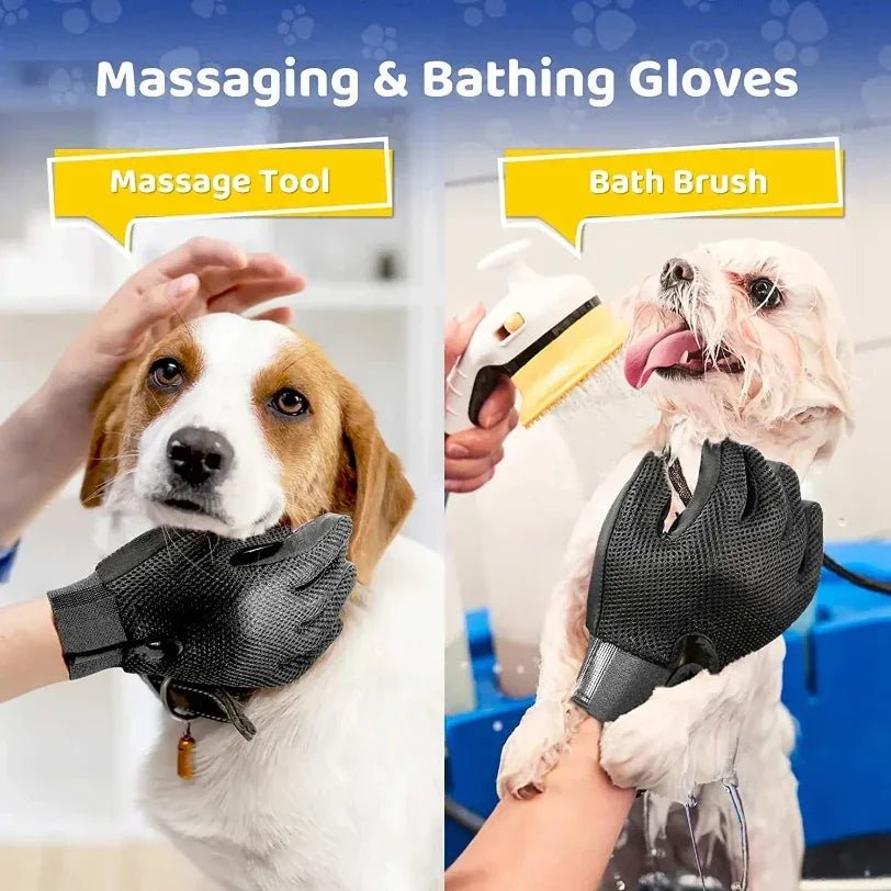 Pet Grooming Glove Gentle Efficient Pet Hair Remover Mitt Cat Accessories Pet Glove for Dogs Cats Pet Products Cat Supplies - The Happy Pet Store