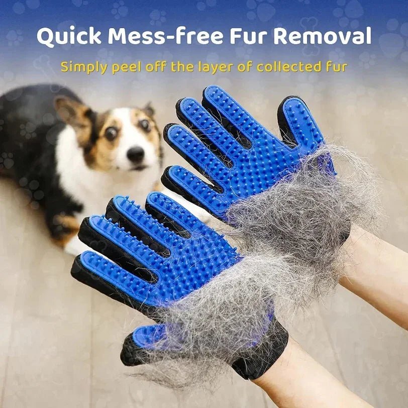 Pet Grooming Glove Gentle Efficient Pet Hair Remover Mitt Cat Accessories Pet Glove for Dogs Cats Pet Products Cat Supplies - The Happy Pet Store