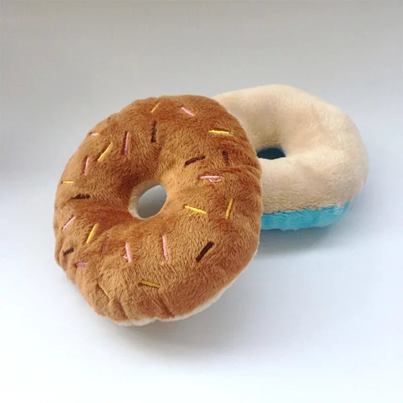 Soft Dog Donuts Plush Pet Dog Toys For Dogs Chew Toy Cute Puppy Squeaker Sound Toys Funny Puppy Small Medium Dog Interactive Toy - The Happy Pet Store
