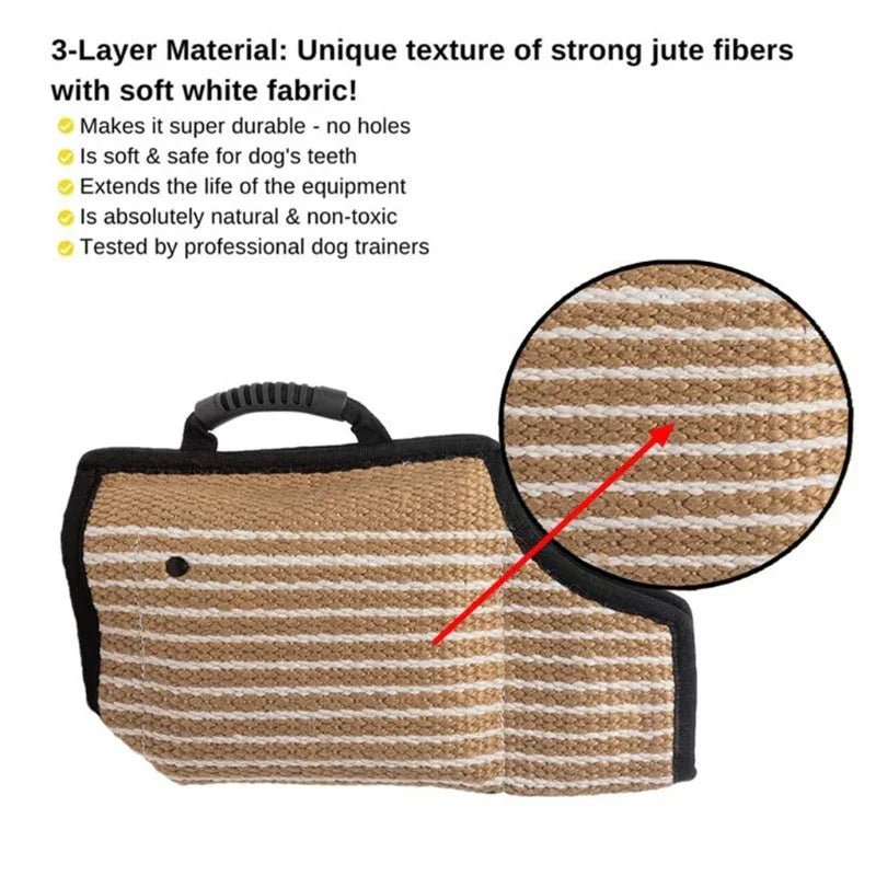 Strong Jute Dog Bite Sleeve Tug Work Puppy Training - The Happy Pet Store