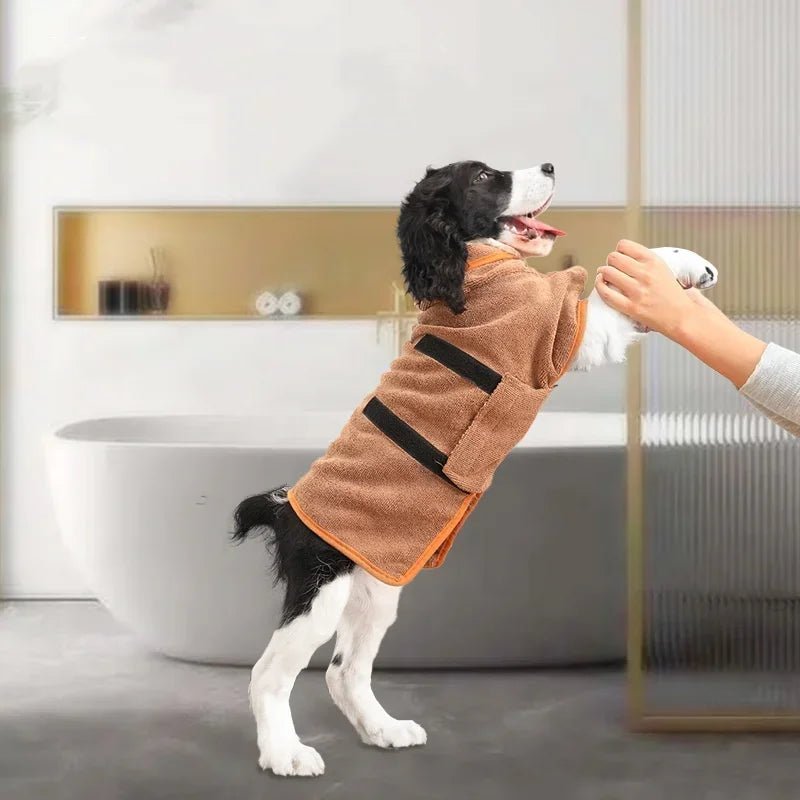 Super absorbent dog bathrobe - Quick - drying pet towel pack, suitable for small/large dogs and cats, full - body coverage, comforta - The Happy Pet Store